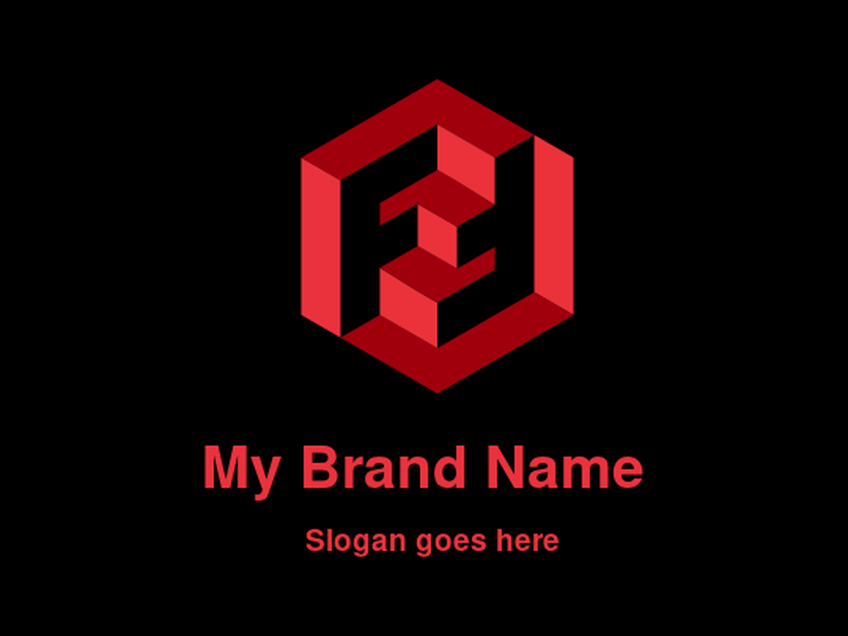 3D Block Letter F in a Hexagon Logo for an Architecture or Tech Company